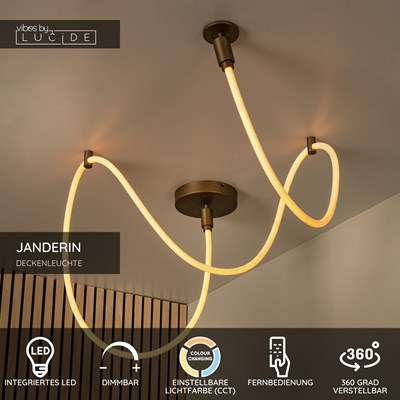 Lucide JANDERIN - Deckenleuchte - LED Dim. - CCT - 1x36W 2200K/3300K - Champagner Farbe | Vibes